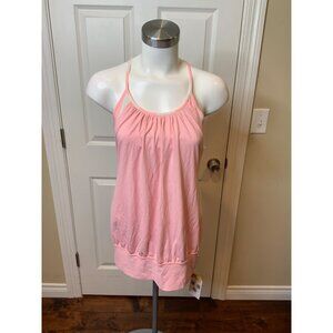 Lululemon Pink White Solid Striped Bra Combo Tank Top, Size 6